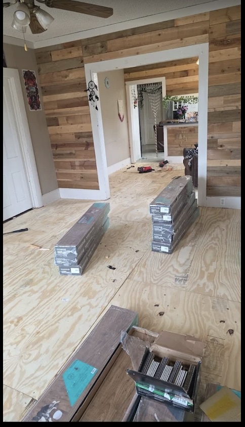 Interior renovation progress work by Roe Construction